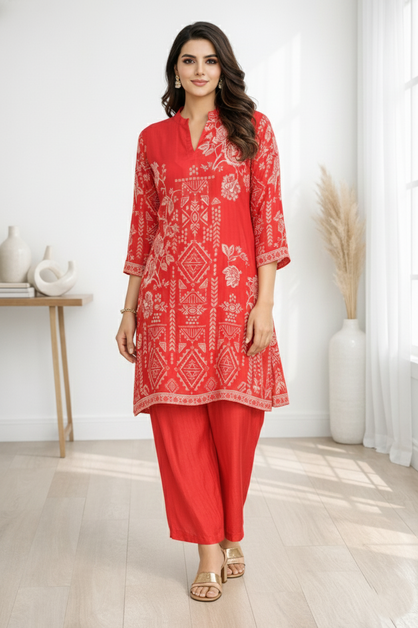 Palash crimson co-ord set