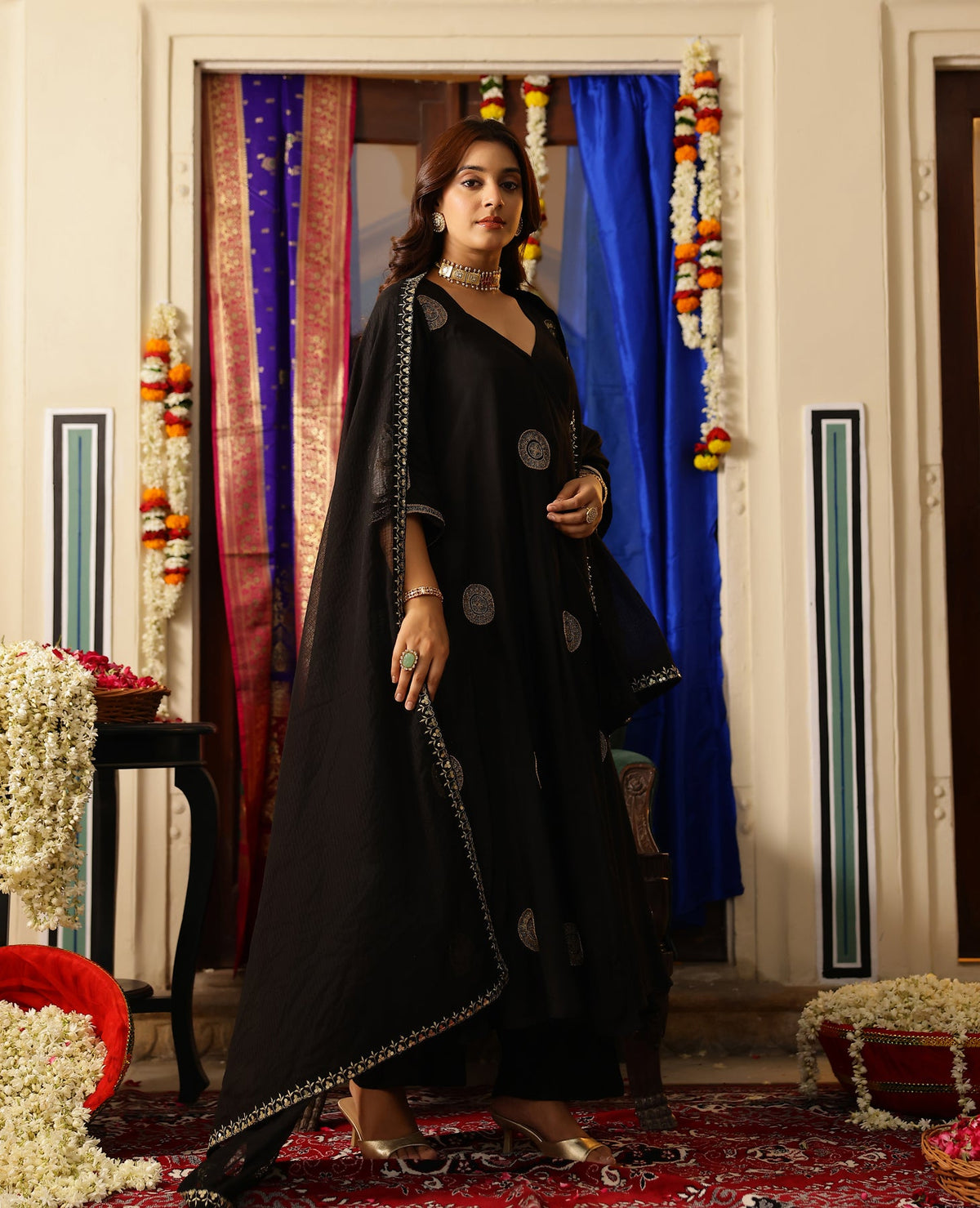 Raag Black Muslin Suit Set