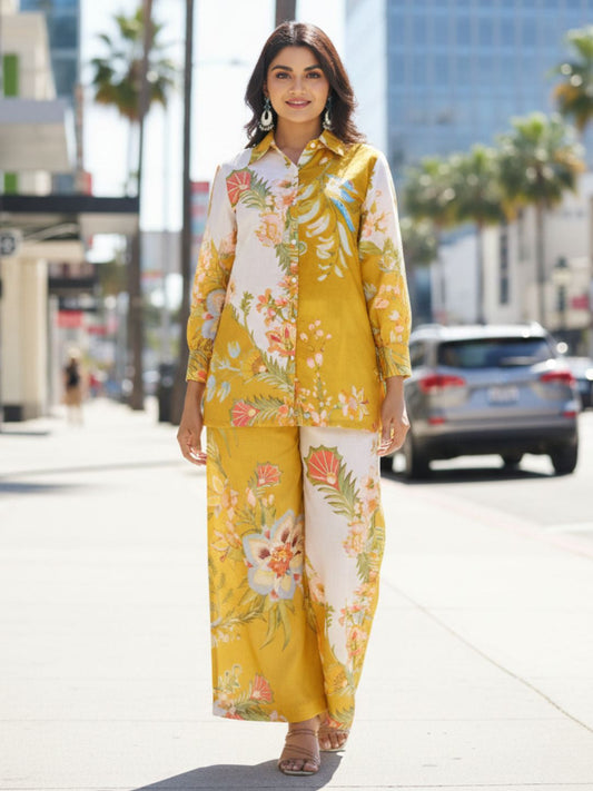 AutumnLane vastramaya amber cotton printed co-ord set