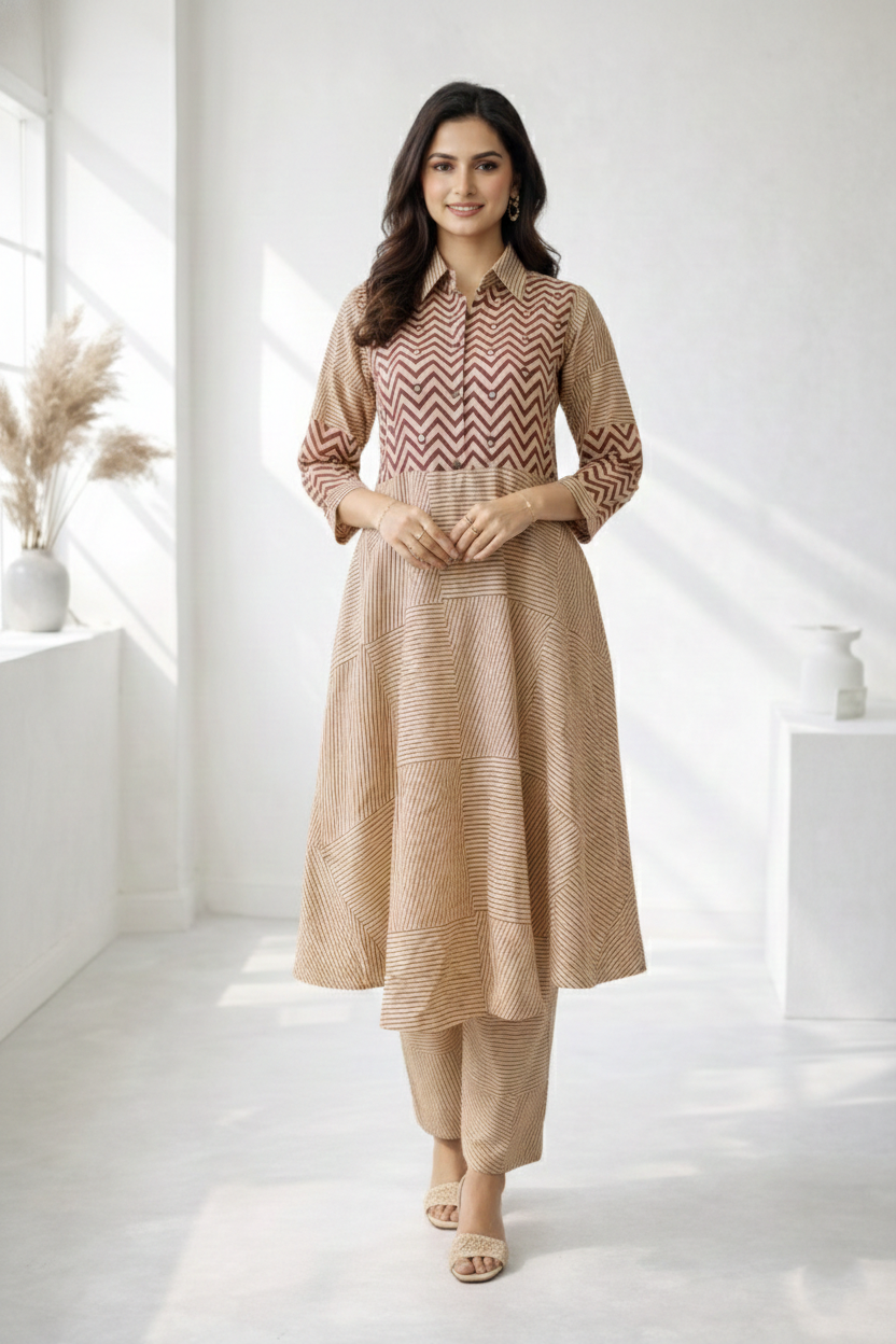 Surbhi Terra Printed Cotton Kurta Pant Set