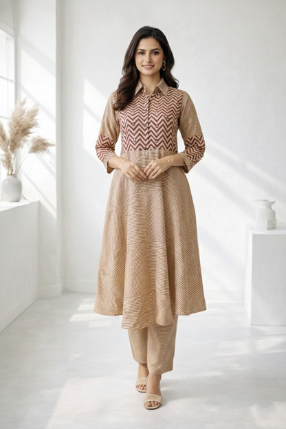 Surbhi Terra Printed Cotton Kurta Pant Set