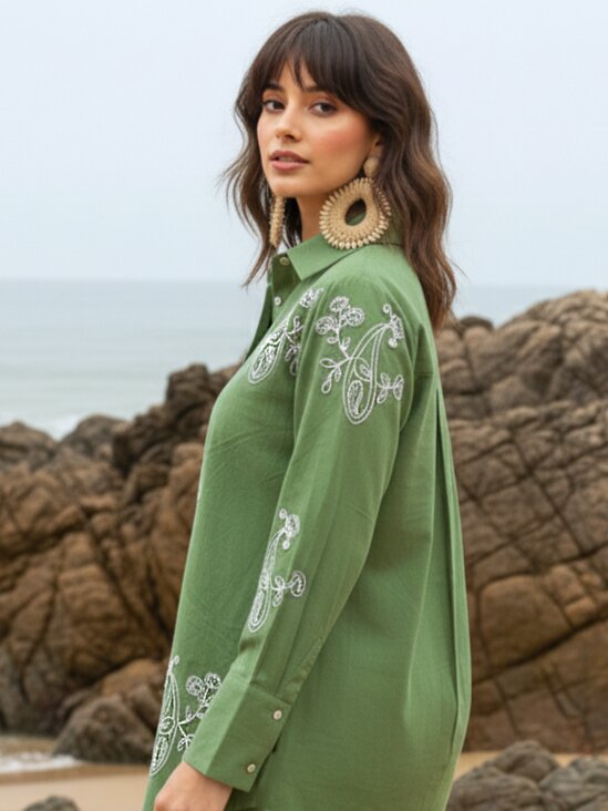 Ivanka kelly embroidery cotton co-ord set