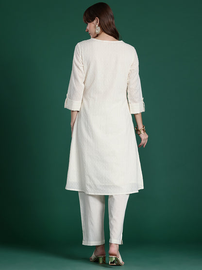 Floral Printed Regular Pure Cotton Kurta with Trousers