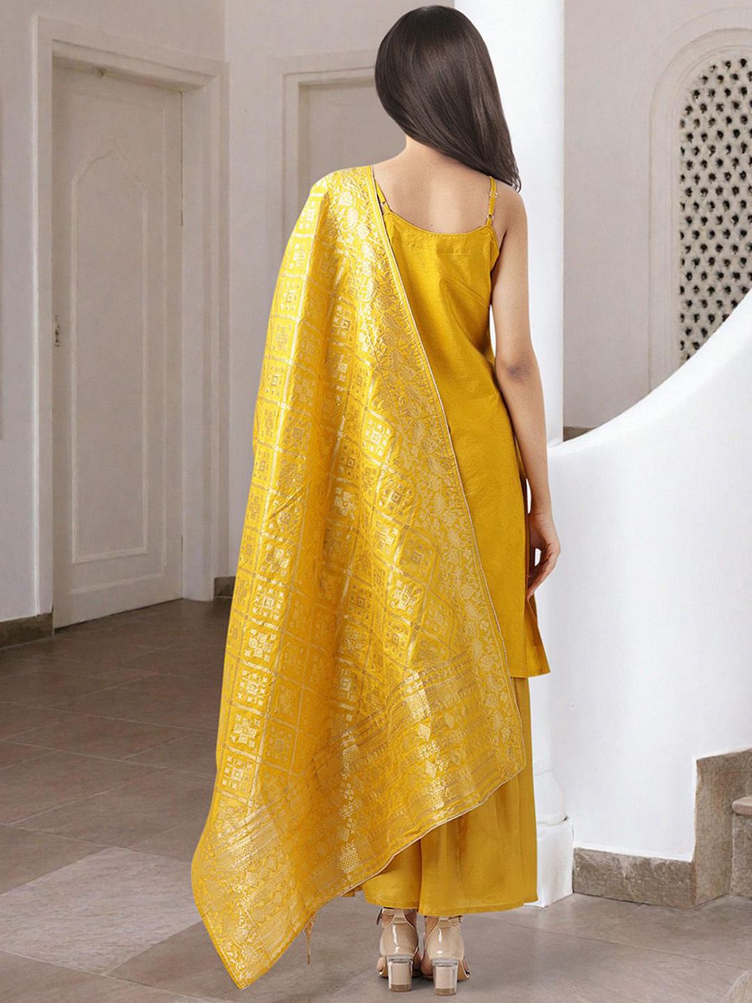 Dhiyona IS Women's Women Ethnic Motifs Printed Regular Kurta with Trousers & With Dupatta