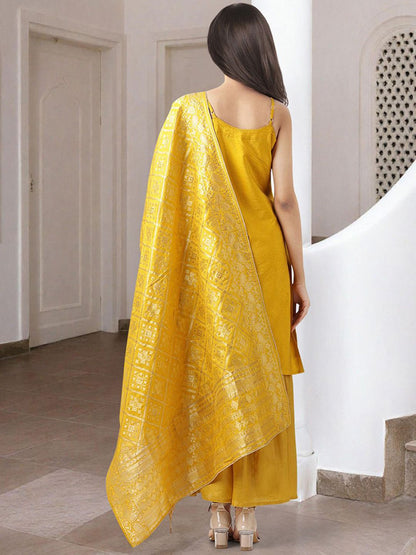 Dhiyona IS Women's Women Ethnic Motifs Printed Regular Kurta with Trousers & With Dupatta