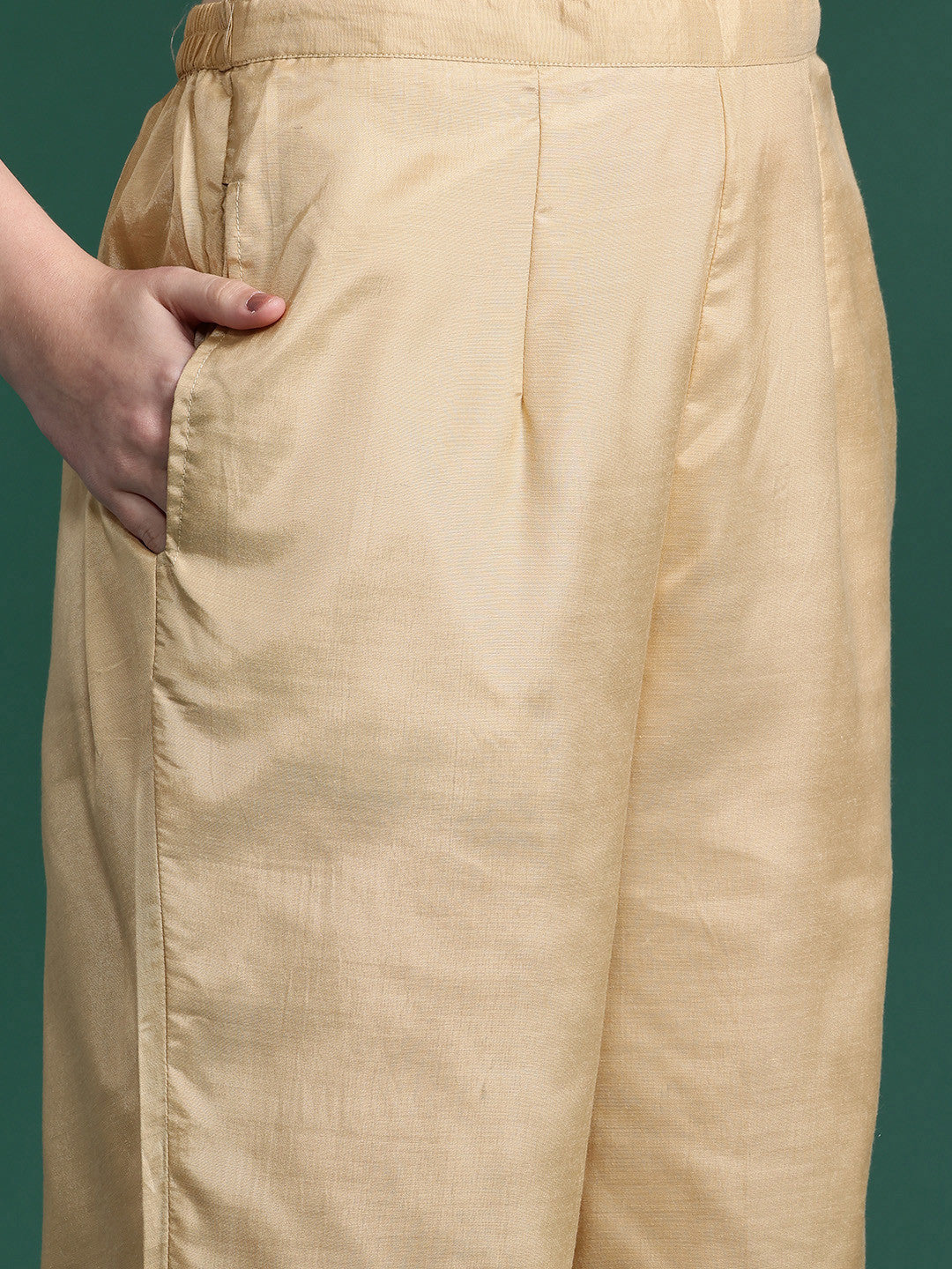 Woven Design Kurta With Trousers & Dupatta