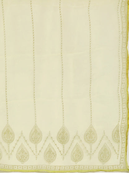 Women Green Floral Printed Liva Kurta with Palazzos & With Dupatta