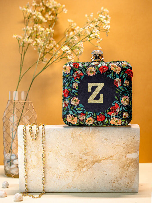 Dhiyona NR Embellished Box Clutch
