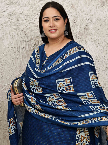 Dhiyona KL Women Plus Size Floral Printed Kurta with Palazzos & Dupatta