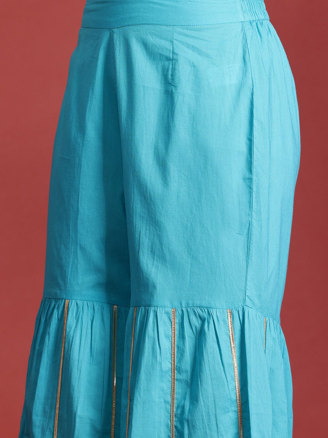 Dhiyona AN Tyohar Collection Gotta Patti Pure Cotton Kurti with Sharara & Dupatta