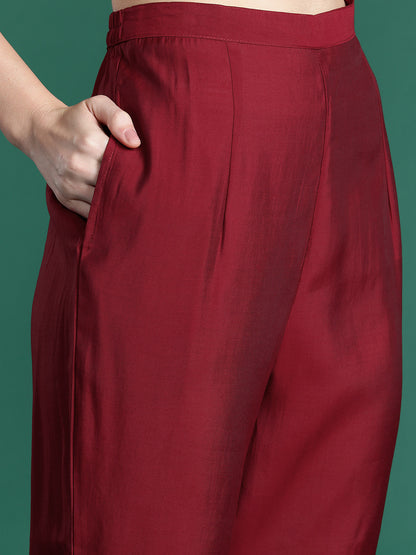 Ethnic Motifs Embroidered Kurta with Trousers & Dupatta