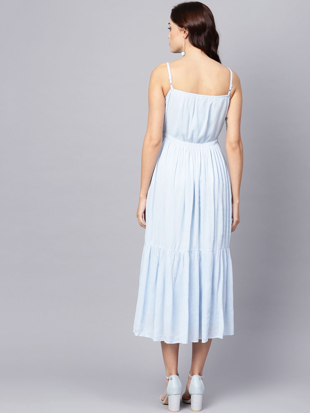 Dhiyona AY Women's Blue Solid Empire Dress