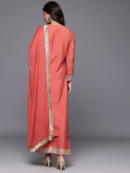 Dhiyona VA Women Embroidered Kurta with Palazzos & Dupatta