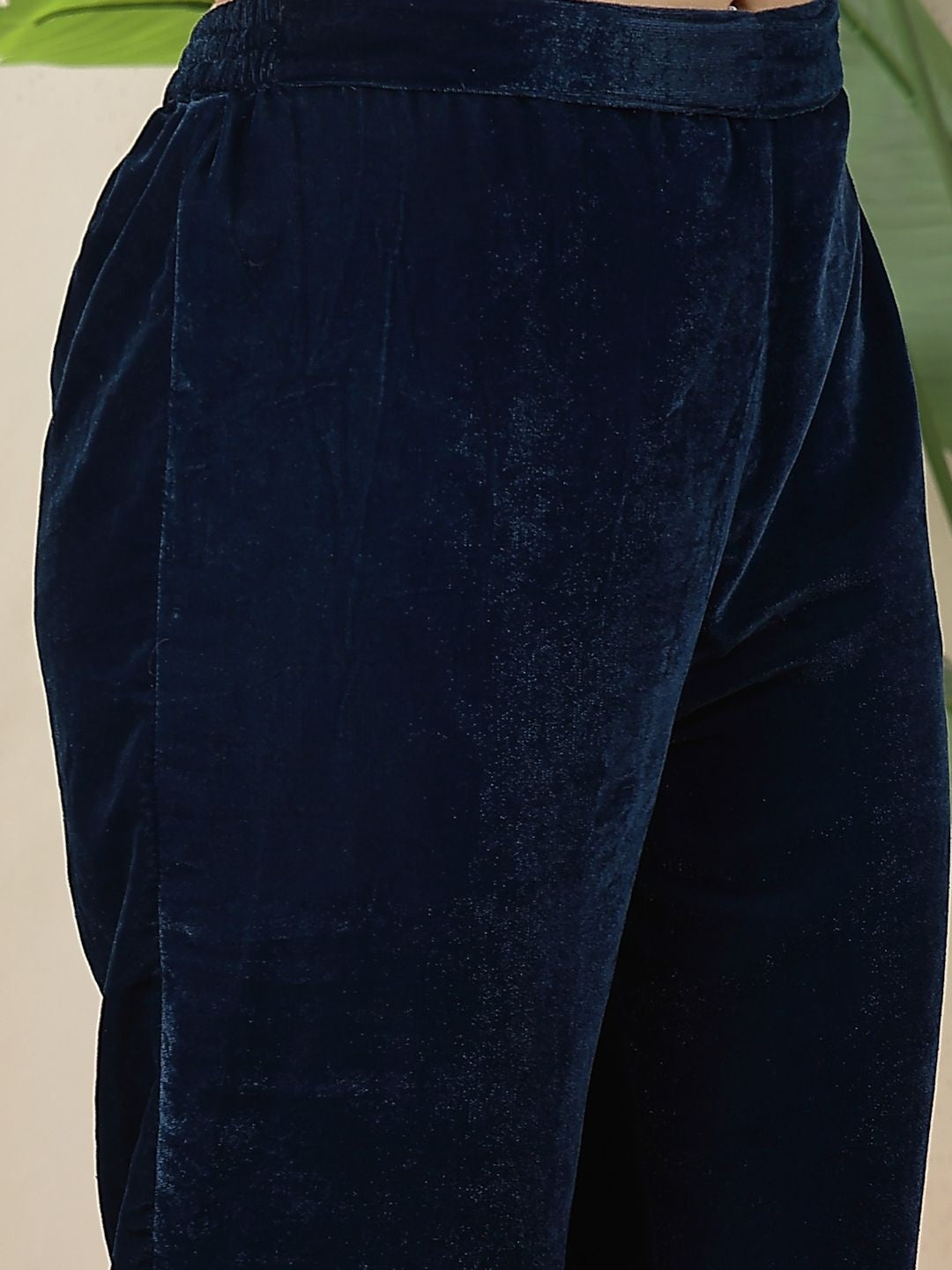Embroidered A-Line Kurta With Trousers & Dupatta