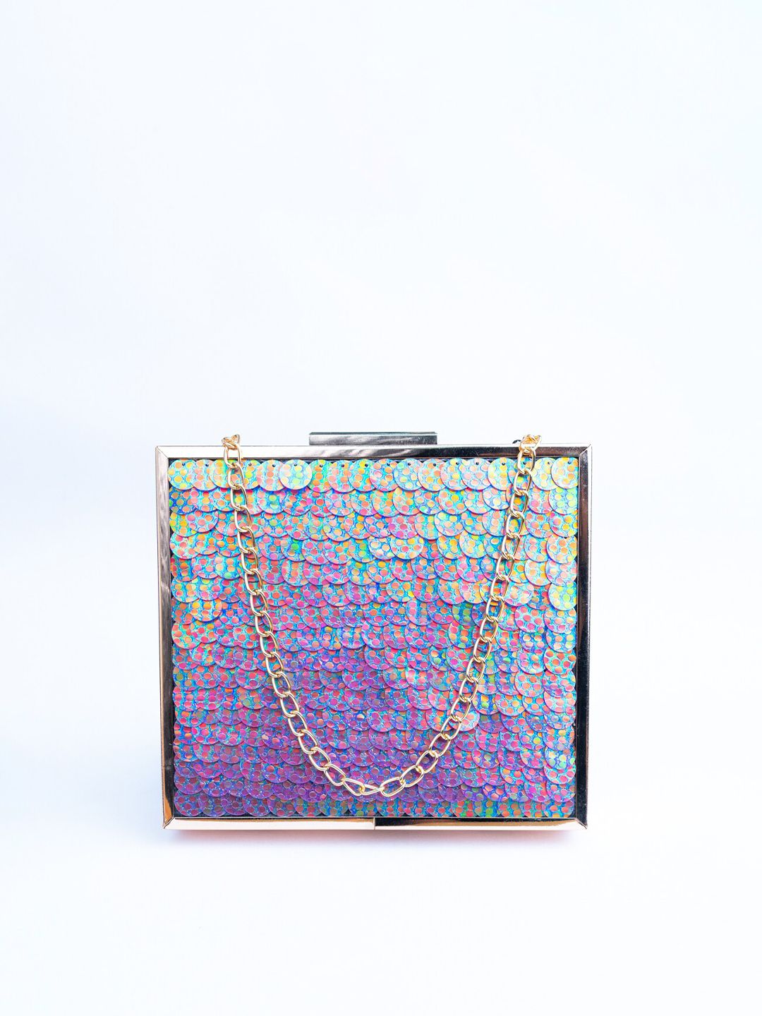Dhiyona NR Purple & Black Embroidered Box Clutch
