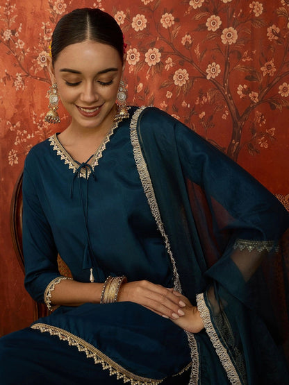 Women Regular Gotta Patti Kurta with Patiala & With Dupatta