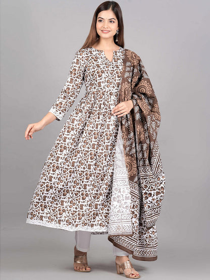 Dhiyona KL Printed Kurta with Trousers & Dupatta