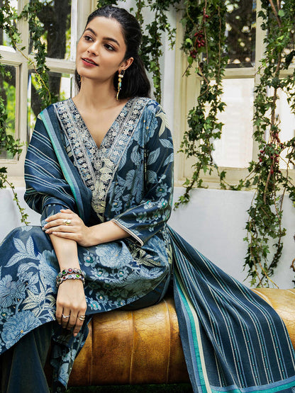 Women Floral Printed Kurta with Trousers & Dupatta