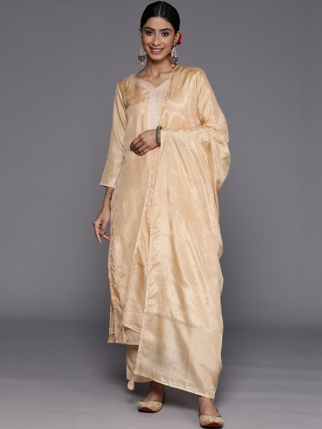 Women Regular Kurta with Trousers & With Dupatta