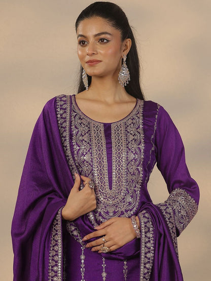 Dhiyona LL Women Ethnic Motifs Embroidered Regular Kurta with Sharara & With Dupatta