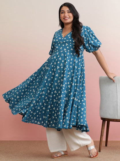 Dhiyona AY Women's Floral Print A-Line Kurta