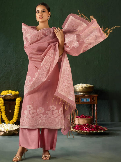 Dhiyona KL Women Ethnic Motifs Silk Blend Handwork Kurta set with dupatta