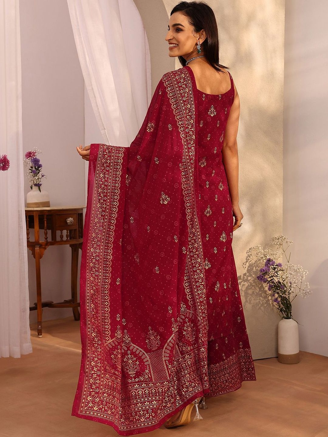 Dhiyona LL Women Ethnic Motifs Printed Regular Kurta with Palazzos & With Dupatta