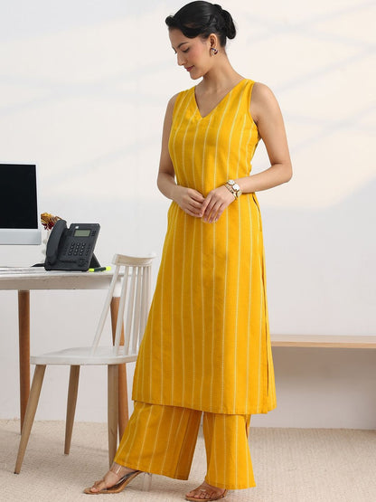 Women Striped Regular Kurta with Palazzos