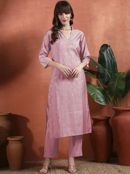 Women Ethnic Motifs Printed Regular Thread Work Kurta with Trousers