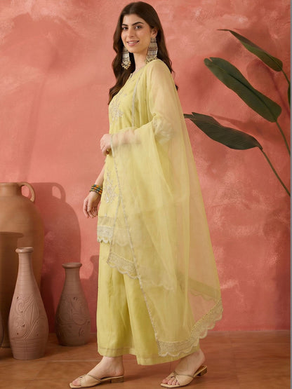 Embroidered Round Neck Kurta Sets