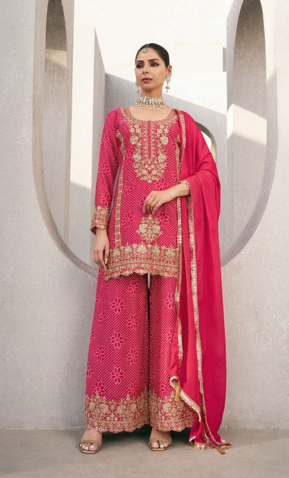Zarkash Rose Full Work Suit Set