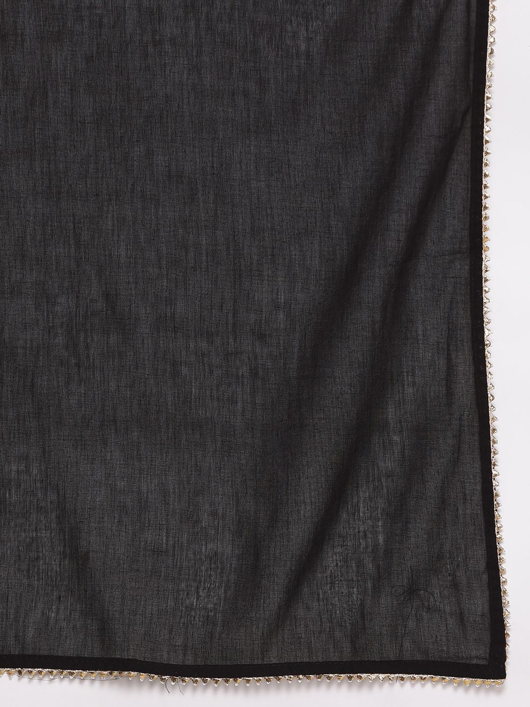 Dhiyona IS Women's Women Black Ethnic Motifs Yoke Design High Slit Kurta with Trousers & With Dupatta