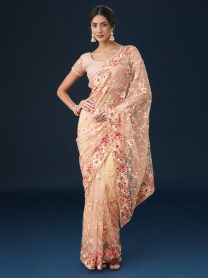 Dhiyona KS Women's Floral Embroidered Saree
