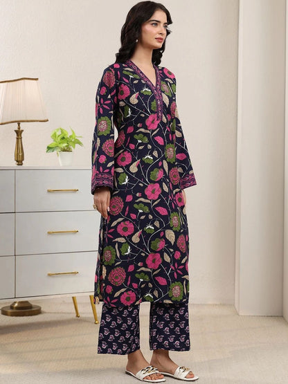 Women Floral Printed Regular Kurta with Palazzos