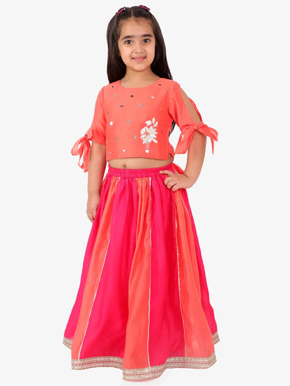 Girls embroidered choli with ghaghra set