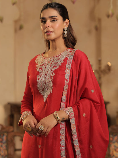 Dhiyona IE Women Floral Printed Kurta with Palazzo & Dupatta