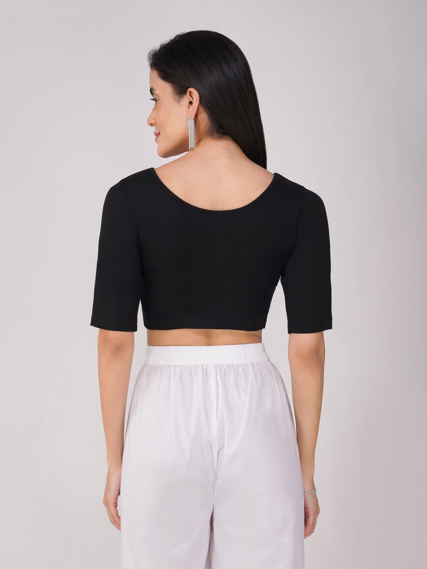 Dhiyona ST Stretchy Black Short Sleeve Blouse