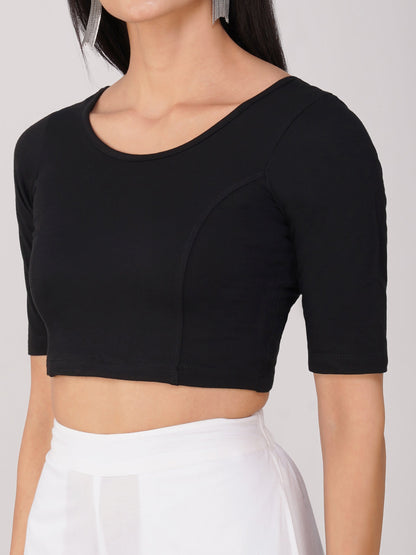 Dhiyona ST Stretchy Black Short Sleeve Blouse