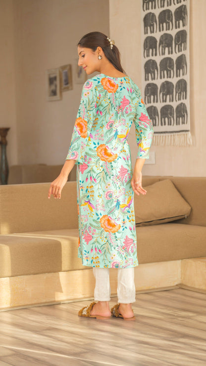Tashvika Sky Printed Kurta Pant Set