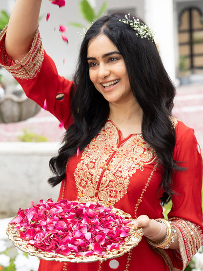 Dhiyona CH Embroidered Kurta with Bell Plazzo