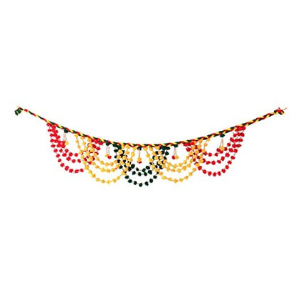 Handmade Cotton MulticolourDoor & Wall Hanging Toran/bandarbar/bandarwal for Main Door/Temple Door ! Ethnic Bandarwal For Diwali Decoration And Home Decor (Size 40 x 6 Inches) (Set Of 1)