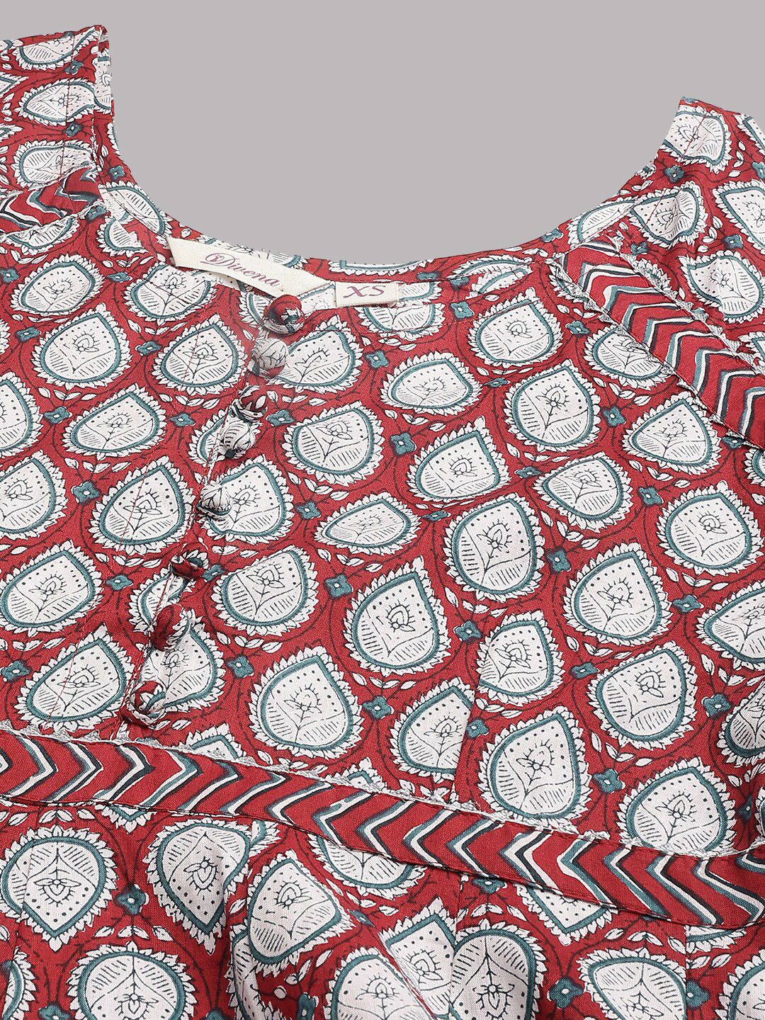 Dhiyona KL Ethnic Motifs Printed Pure Cotton Anarkali Kurta & Trousers With Dupatta