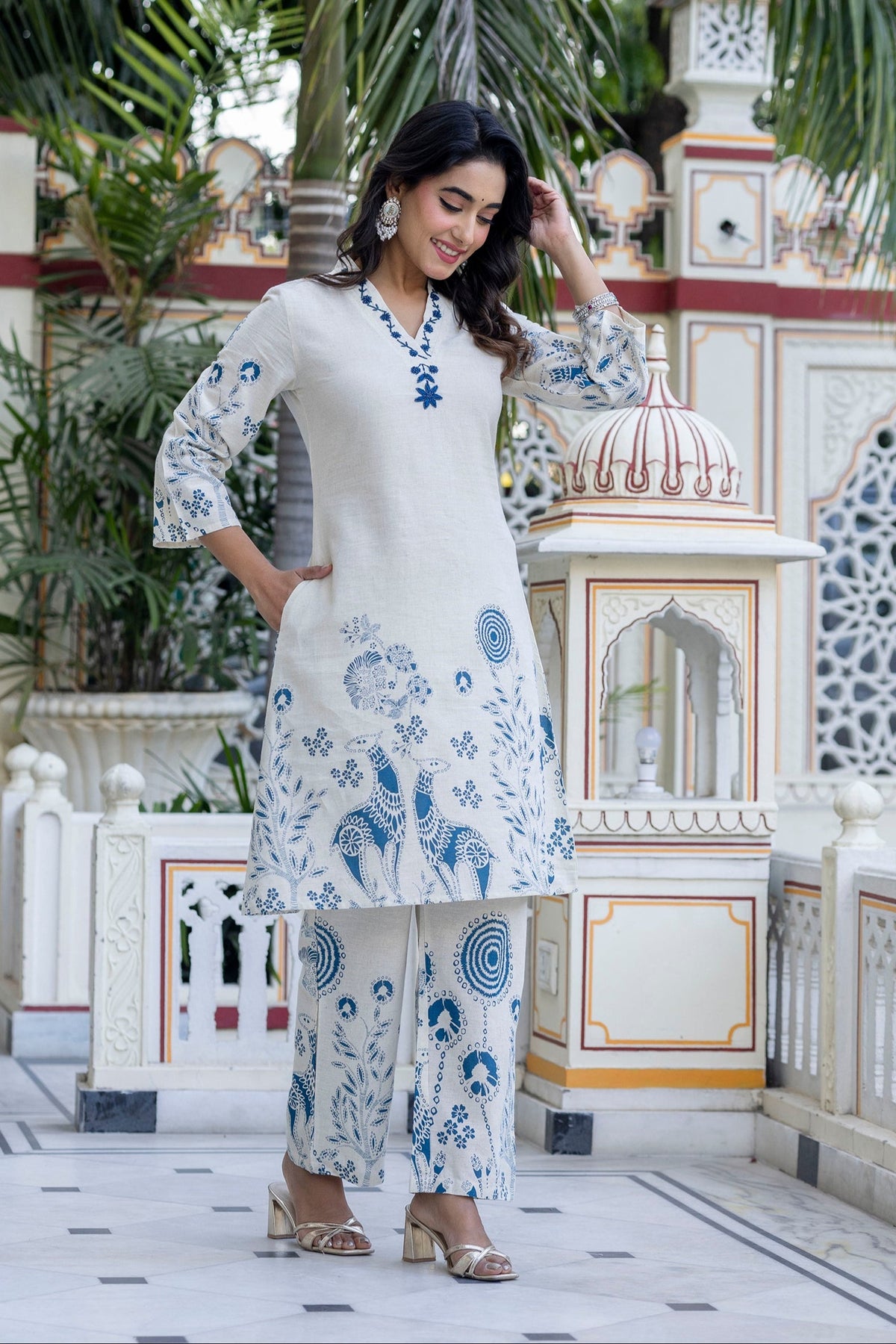 Samiha Cobalt Cotton Co-ord set