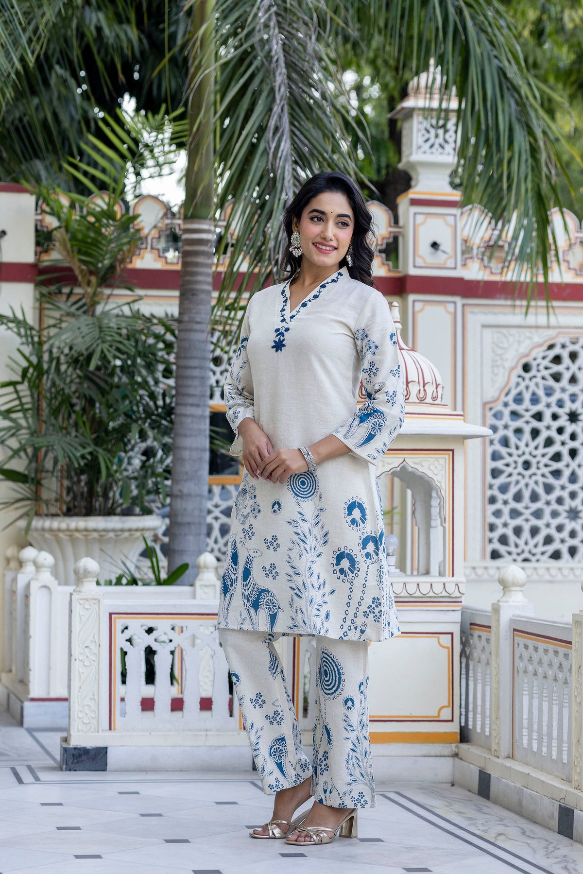 Samiha Cobalt Cotton Co-ord set