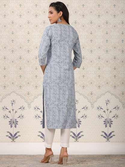 Dhiyona OD  Printed Round Neck Straight Kurta