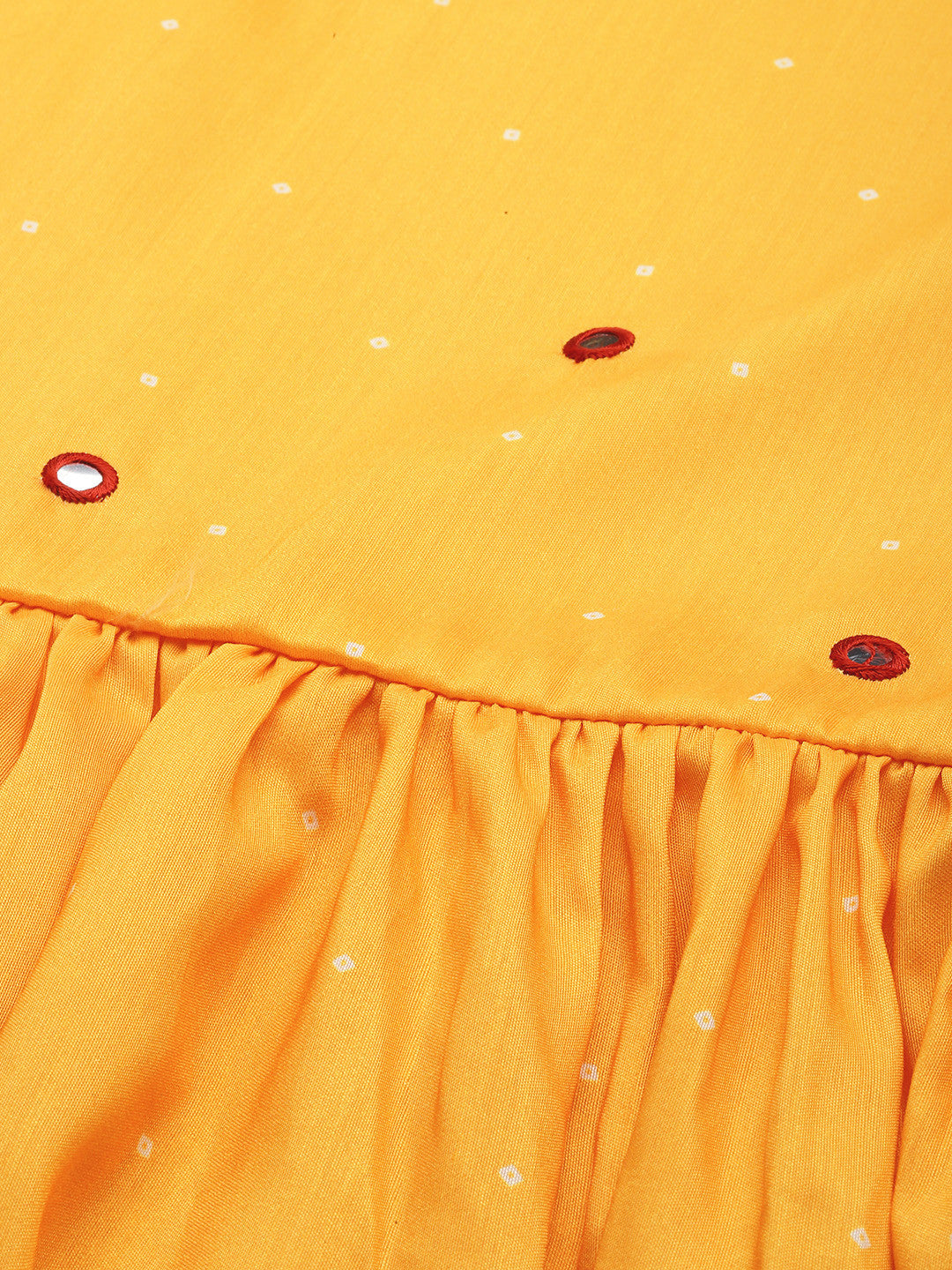 Bandhani Printed Mirror Work Kurta with Palazzos