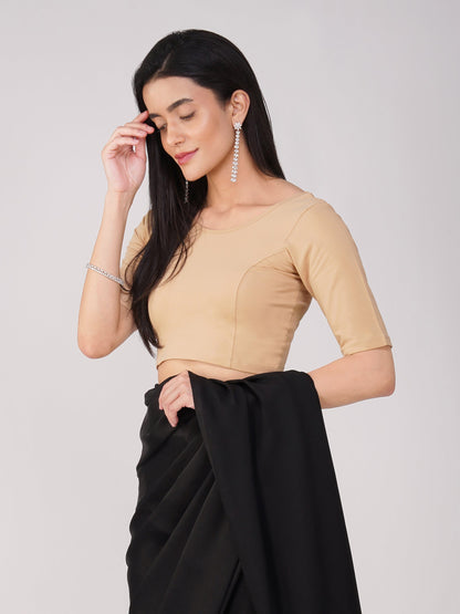 Dhiyona ST Women's ComfortEase 4-Way Stretch Nude Short Sleeve Blouse