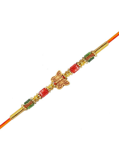 Dhiyona Unisex Set Of 2 Beaded Thread Rakhi