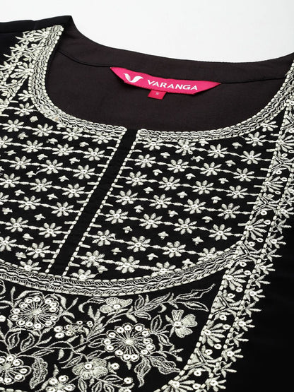 Dhiyona VA Women's Zari Embroidered Kurta Set