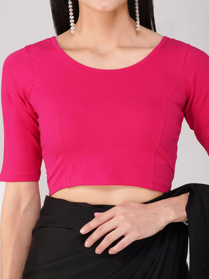 Dhiyona ST Women's ComfortEase 4-Way Stretch Fuchsia Short Sleeve Blouse